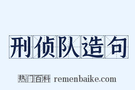 刑侦队造句是什么意思的图片